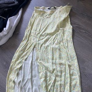 Zara Yellow flower print skirt